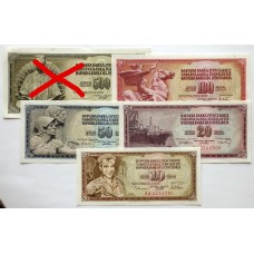 Jugosławia 10, 20, 50, 100 dinara